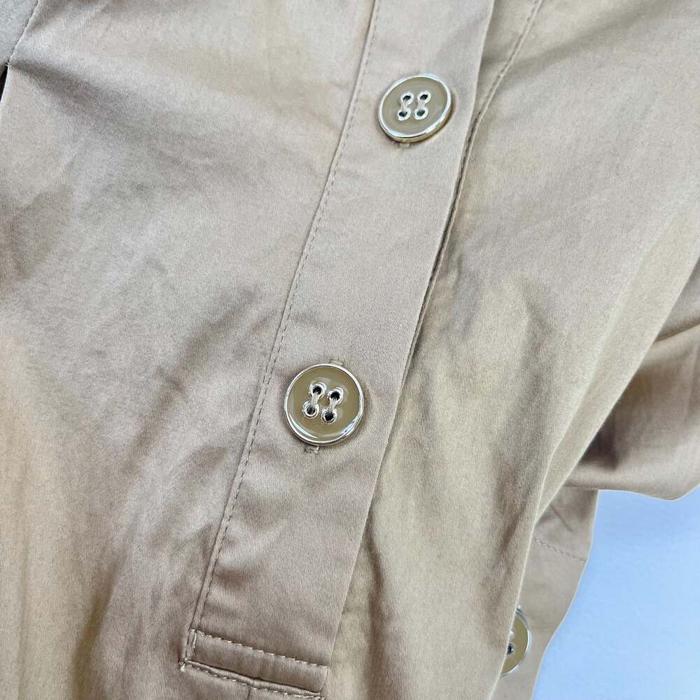 $280 NWOT Farm Rio Cotton Blend Brown Raglan Sleeve Jumpsuit Size S - Picture 10 of 12
